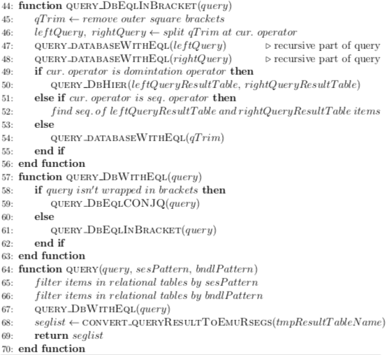 Pseudo Code for Query Engine Algorithm - Part 2